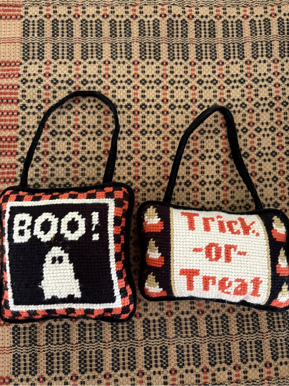 Halloween 'Boo!' and 'Trick-or-Treat' Accent Pillow Duo - Black, Orange, White